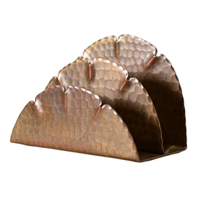 Roycroft Arts & Crafts Hammered Brass Over Copper Letter Rack