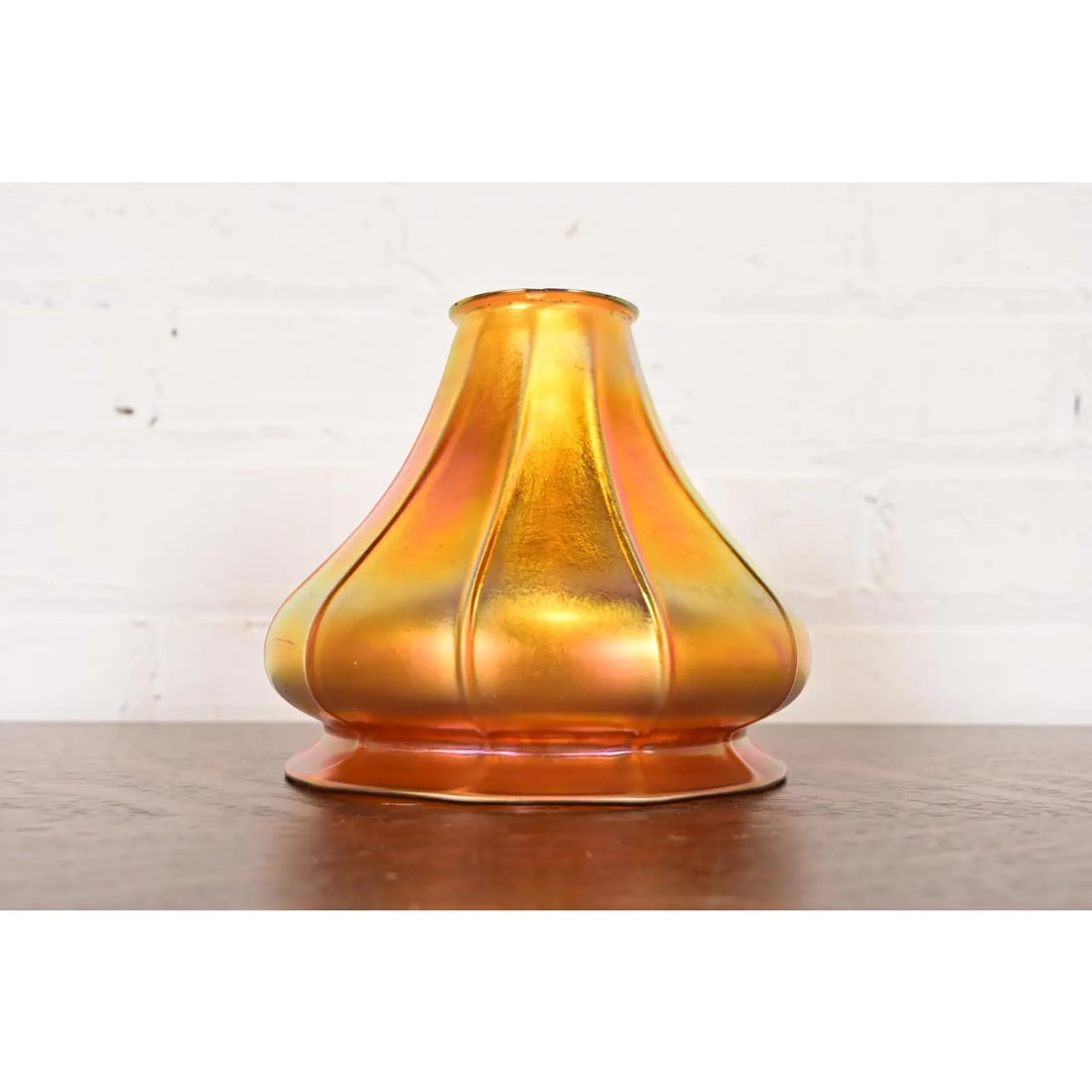 Tiffany Studios New York Bronze Harp Floor Lamp With Favrile Glass Shade - 12