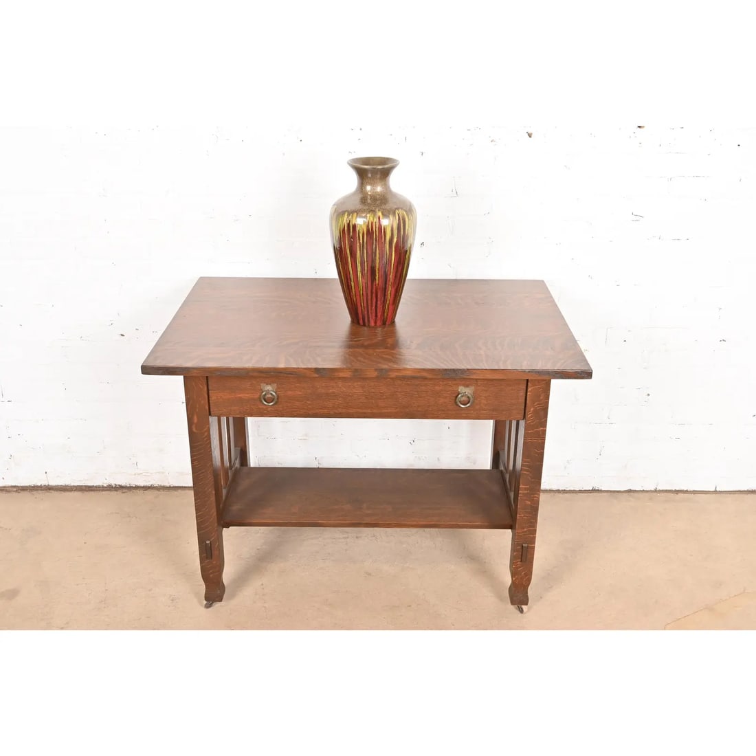 Modern Drip Glazed Large Ceramic Urn Form Vase - 10