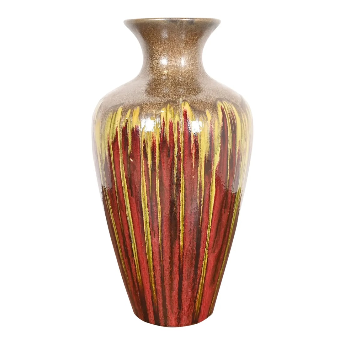 Modern Drip Glazed Large Ceramic Urn Form Vase (1 of 11)