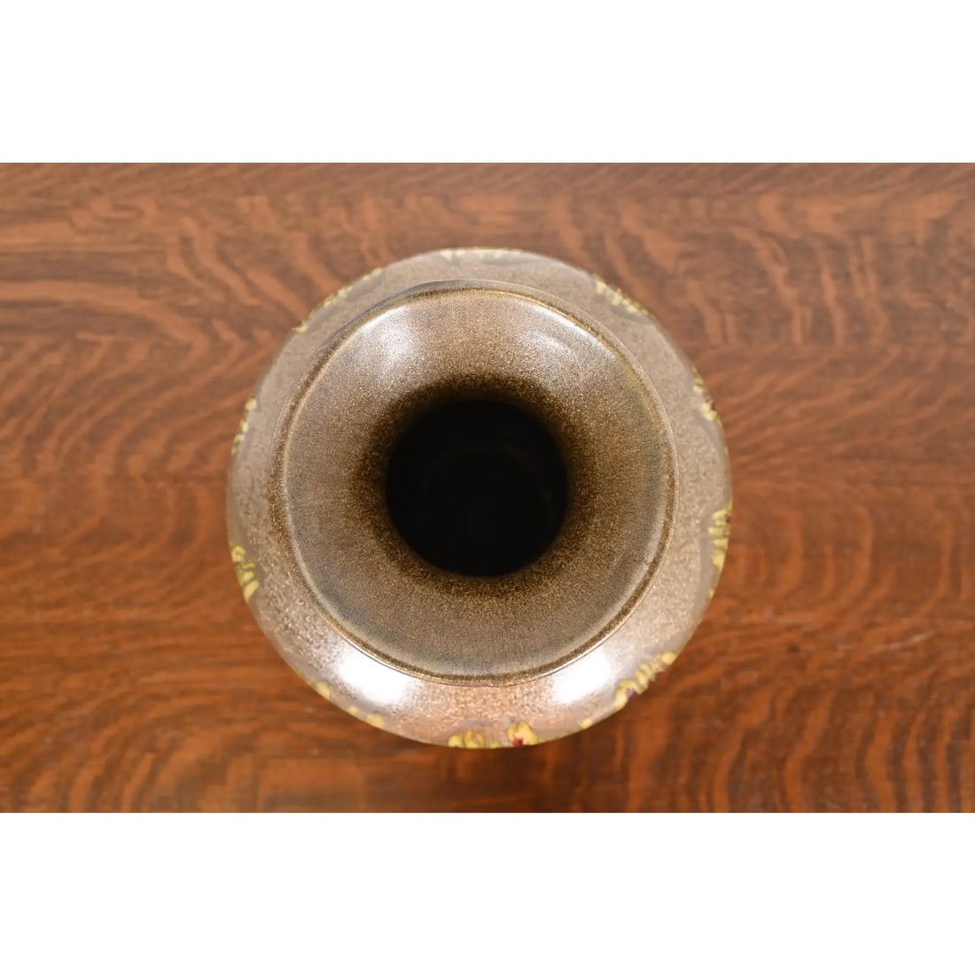 Modern Drip Glazed Large Ceramic Urn Form Vase - 5