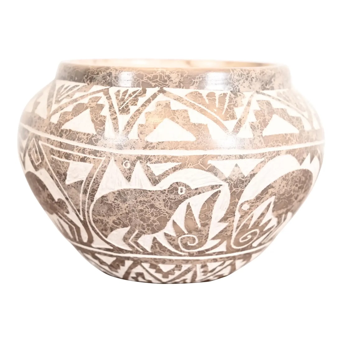 Aragon Acoma Pueblo Carved Polychrome Pottery Water Jar (1 of 12)