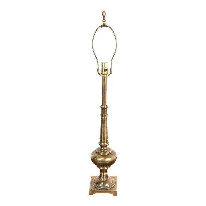 Ralph Lauren Style Mid-Century Hollywood Regency Tall Brass Table Lamp (1 of 11)