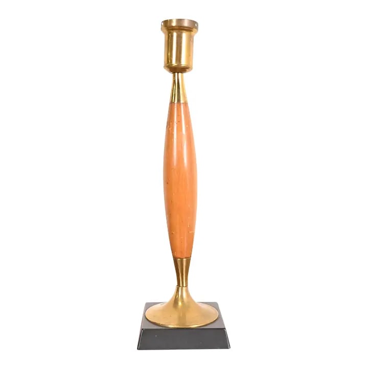 Mid-Century Modern Teak and Brass Desk Lamp or Table Lamp, Circa 1950s (1 of 12)