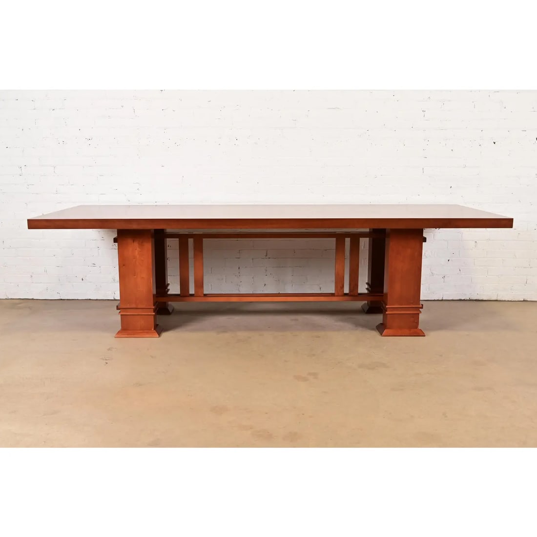 1980s Frank Lloyd Wright for Cassina Arts & Crafts "Allen" Dining Table, Newly Refinished - 3