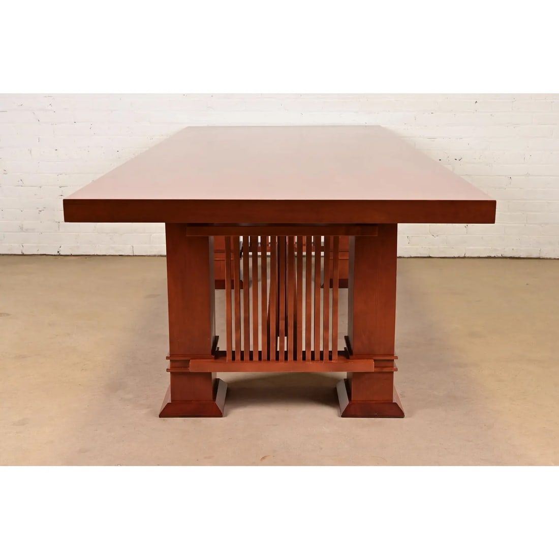 1980s Frank Lloyd Wright for Cassina Arts & Crafts "Allen" Dining Table, Newly Refinished - 8