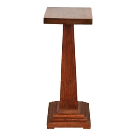 Antique Stickley Style Mission Oak Arts & Crafts Pedestal Side Table or Plant Stand, Circa 1900