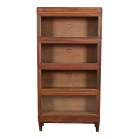 Antique Arts & Crafts Oak Four-Stack Barrister Bookcase by Macey, Circa 1920s