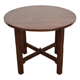 L. & J. G. Stickley Antique Mission Oak Arts & Crafts Lamp Table or Center Table, Newly Refinished