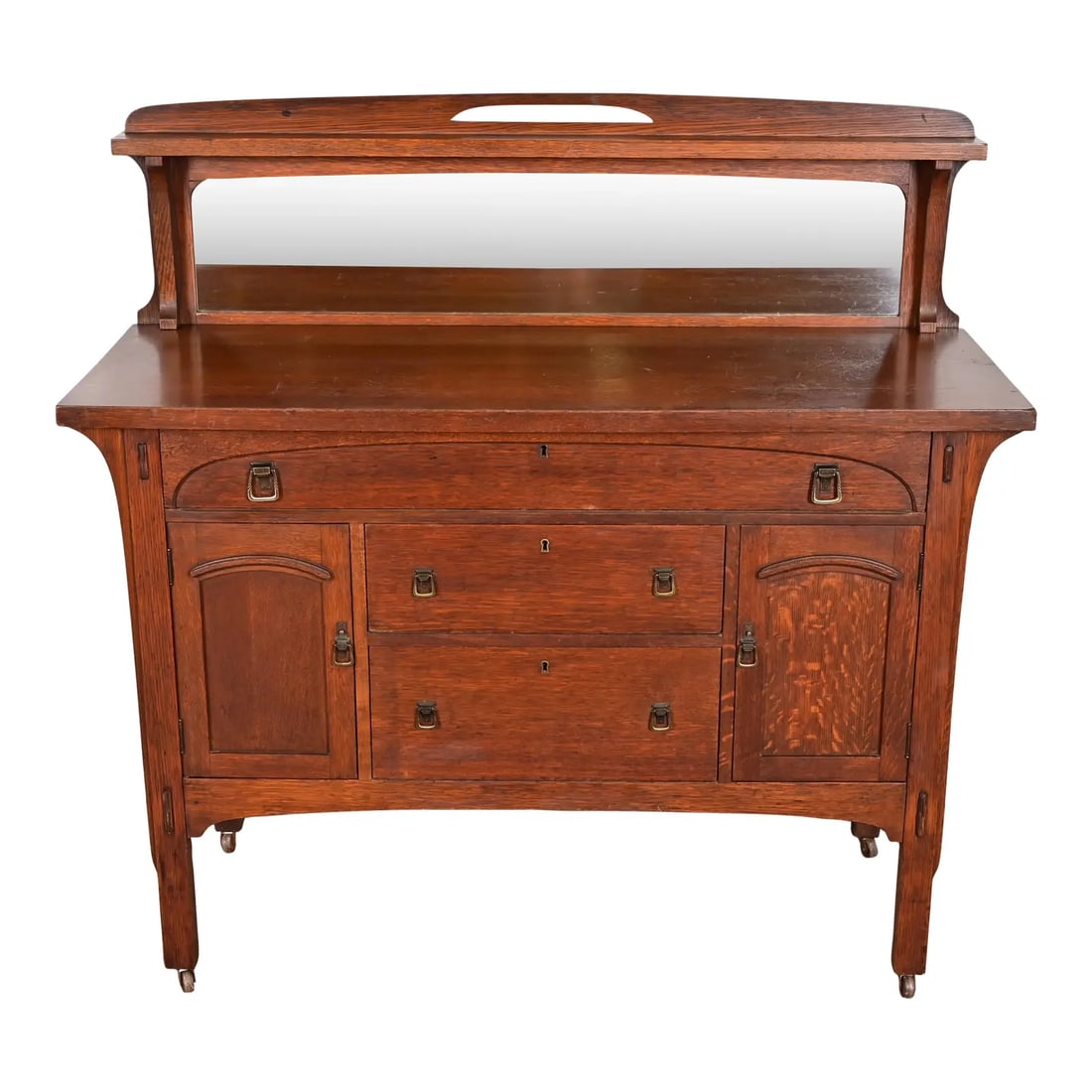 Limbert Style Antique Mission Oak Arts & Crafts Sideboard or Buffet Server, Circa 1910 (1 of 10)
