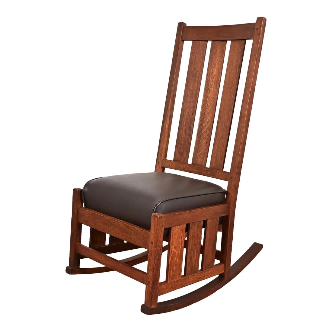 Gustav Stickley Antique Mission Oak Arts & Crafts Rocking Chair, Circa 1910 (1 of 14)