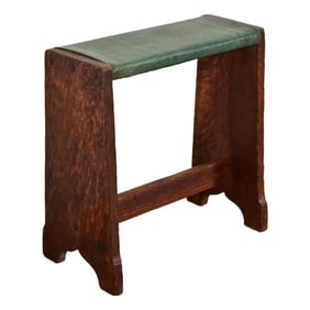 Lakeside Craft Shops Mission Oak Arts & Crafts Footstool, Circa 1900