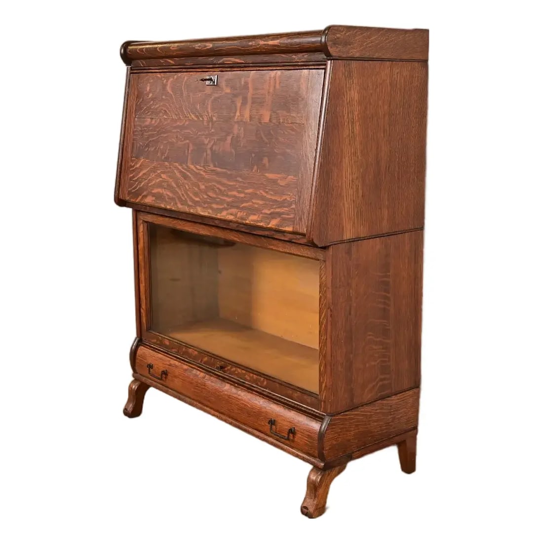 Globe Wernicke Style Antique Mission Oak Arts & Crafts Drop Front Secretary Desk With Barrister (1 of 14)
