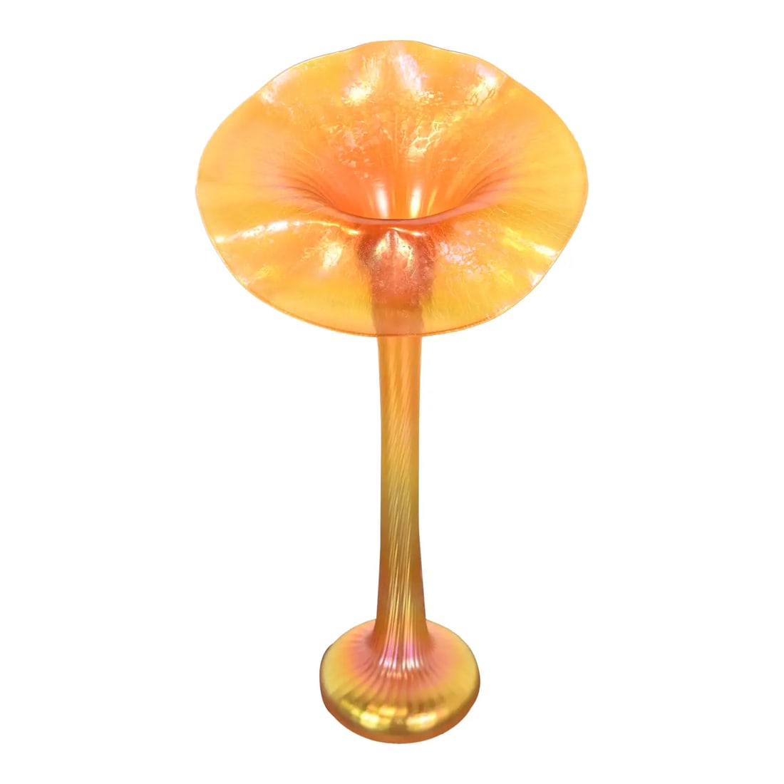 Lundberg Studios Jack in the Pulpit Large Flower Form Iridescent Art Glass Vase (1 of 13)
