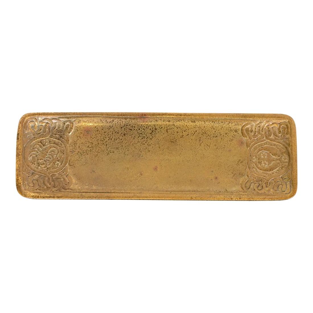 Tiffany Studios New York Zodiac Bronze Doré Pen Tray (1 of 11)