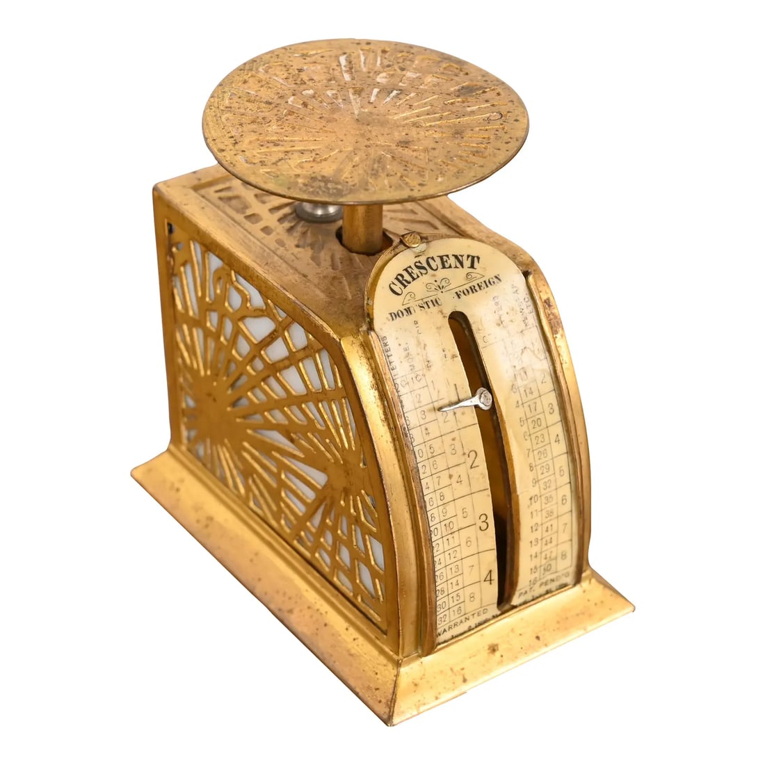 Tiffany Studios New York Pine Needle Pattern Bronze Doré and Favrile Slag Glass Postage Scale (1 of 12)