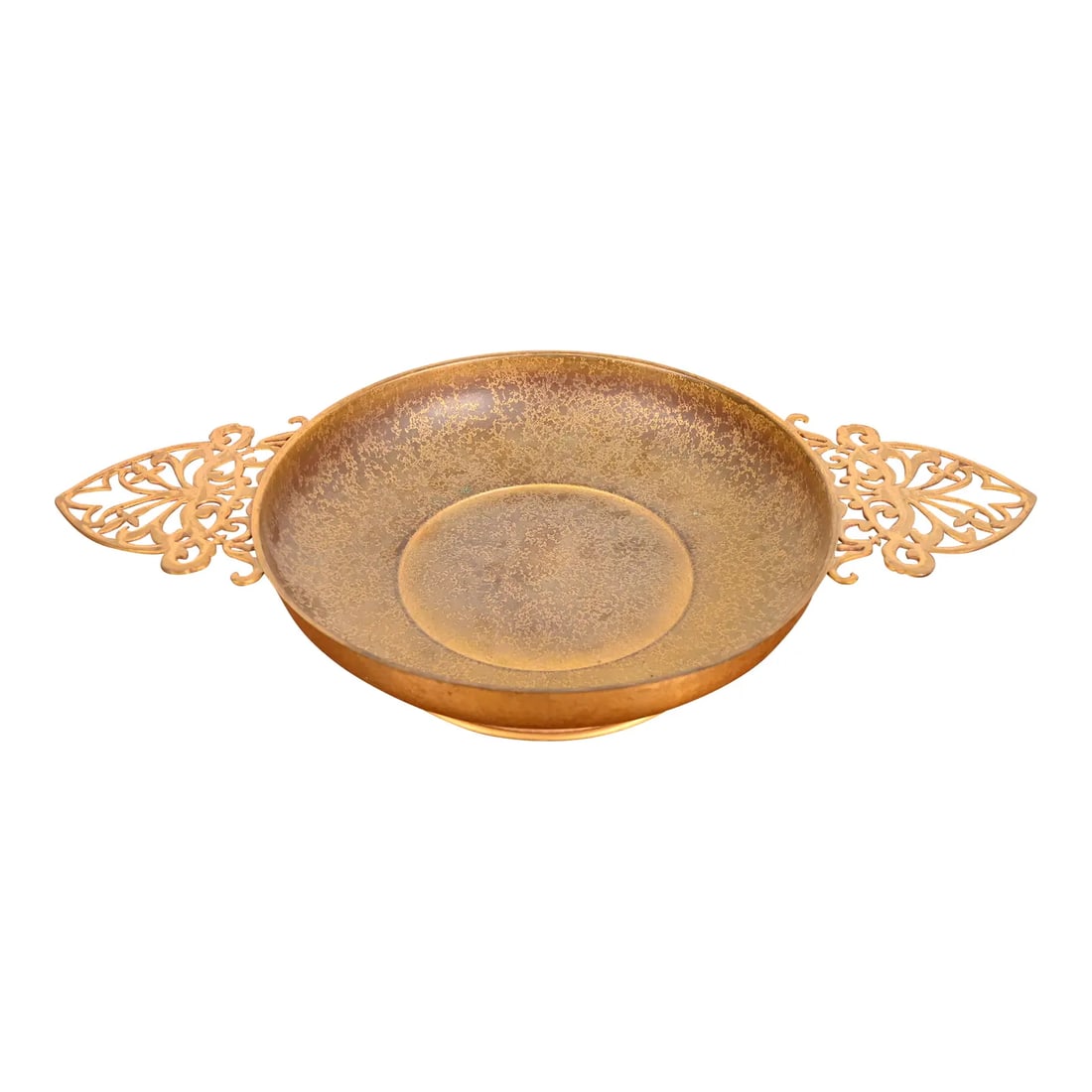 Louis Comfort Tiffany Furnaces Favrile Bronze Doré Double Handled Footed Centerpiece Bowl (1 of 8)