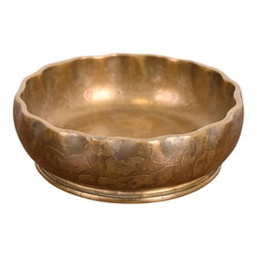 Tiffany Studios New York Bronze Bowl With Scalloped Edge