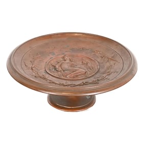 Tiffany & Co. Style Antique Victorian Patinated Copper Footed Centerpiece Bowl or Tazza