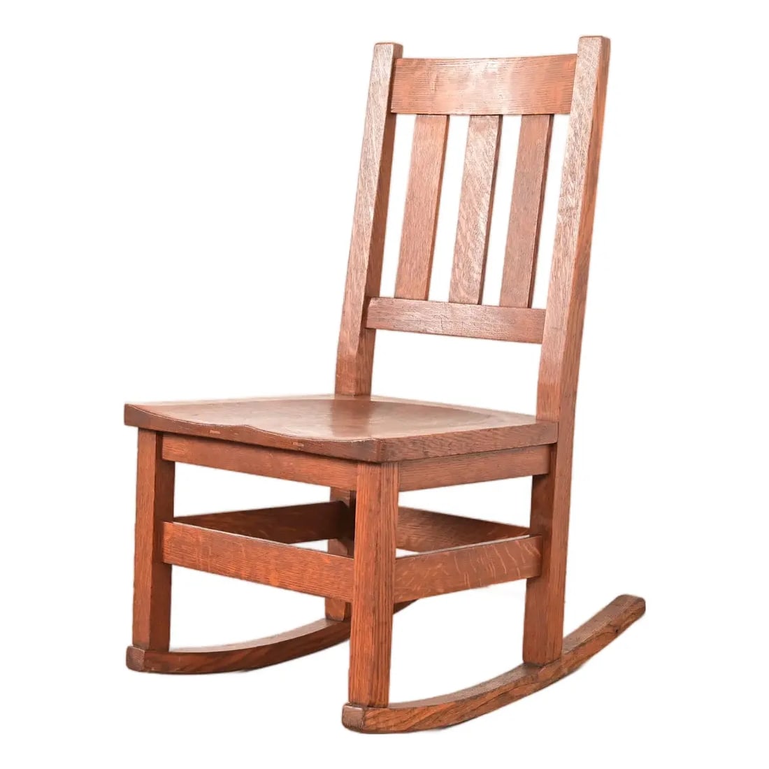 Stickley Brothers Antique Mission Oak Arts & Crafts Sewing Rocking Chair, Circa 1900 (1 of 12)