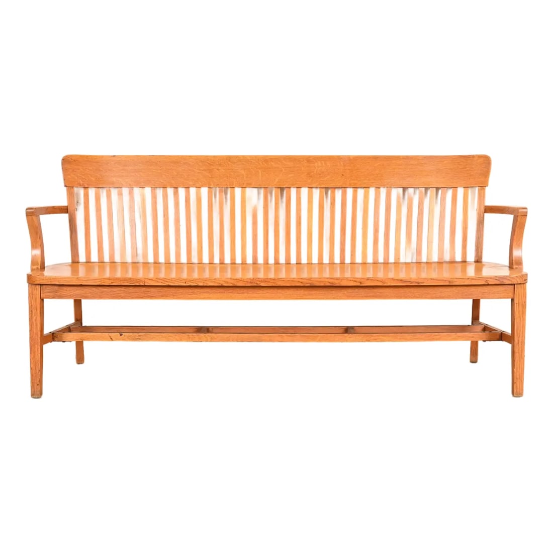 Antique Arts & Crafts Solid Oak Lawyer's Bench (1 of 10)