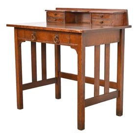 Stickley Brothers Antique Mission Oak Arts & Crafts Writing Desk, Circa 1900