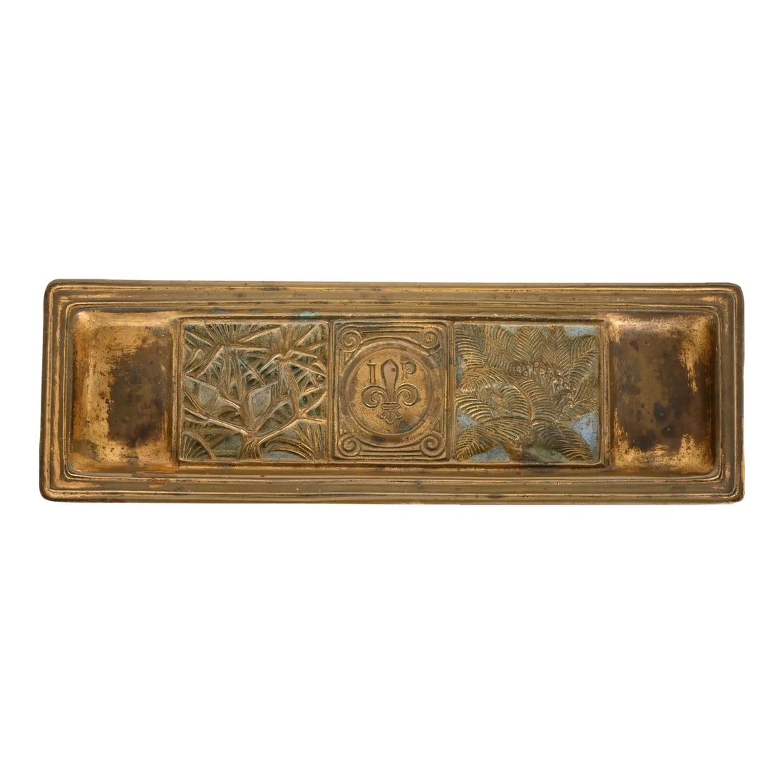 Tiffany Studios New York Bookmark Pattern Bronze Doré Pen Tray (1 of 12)