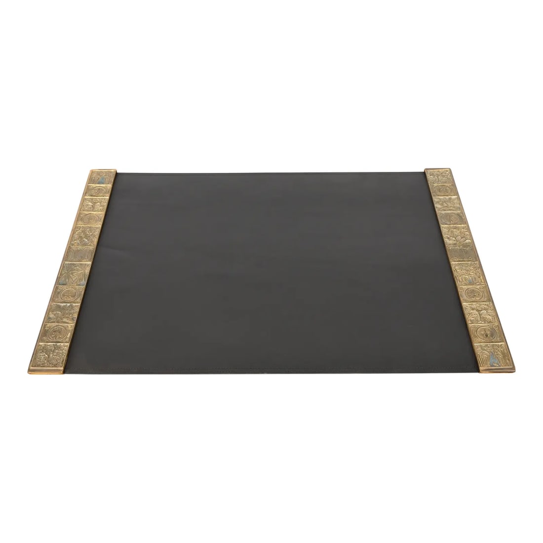 Tiffany Studios New York Bookmark Bronze Doré Blotter Ends With Leather Desk Blotter (1 of 12)