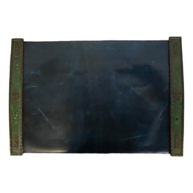 Tiffany Studios New York Heraldic Bronze Blotter Ends With Leather Desk Blotter