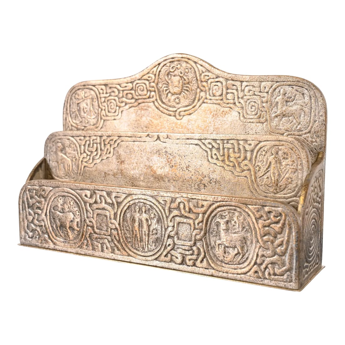 Tiffany Studios New York Zodiac Pattern Bronze Letter Rack (1 of 12)