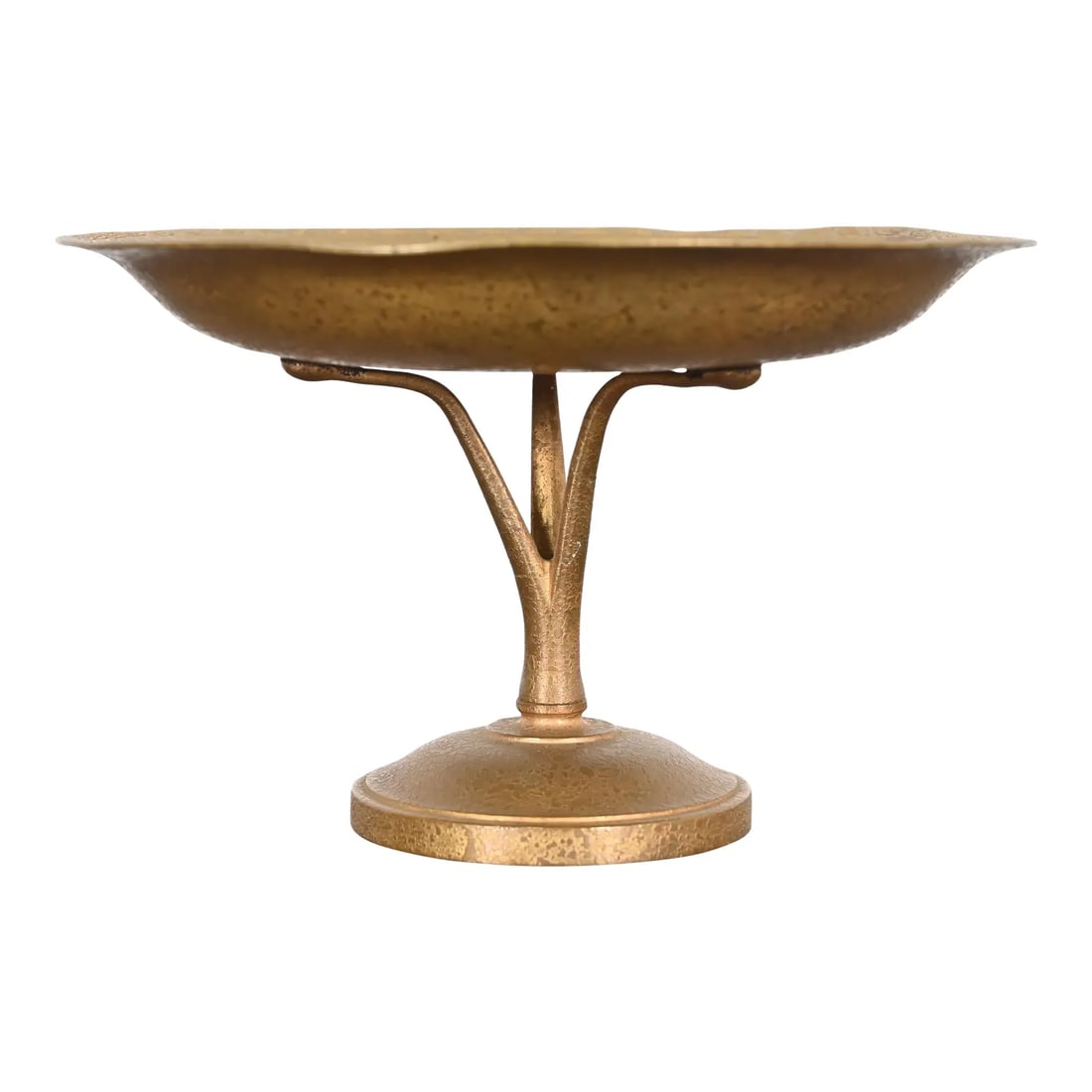 Tiffany Studios New York Bronze Doré Pedestal Bowl or Compote Dish (1 of 9)