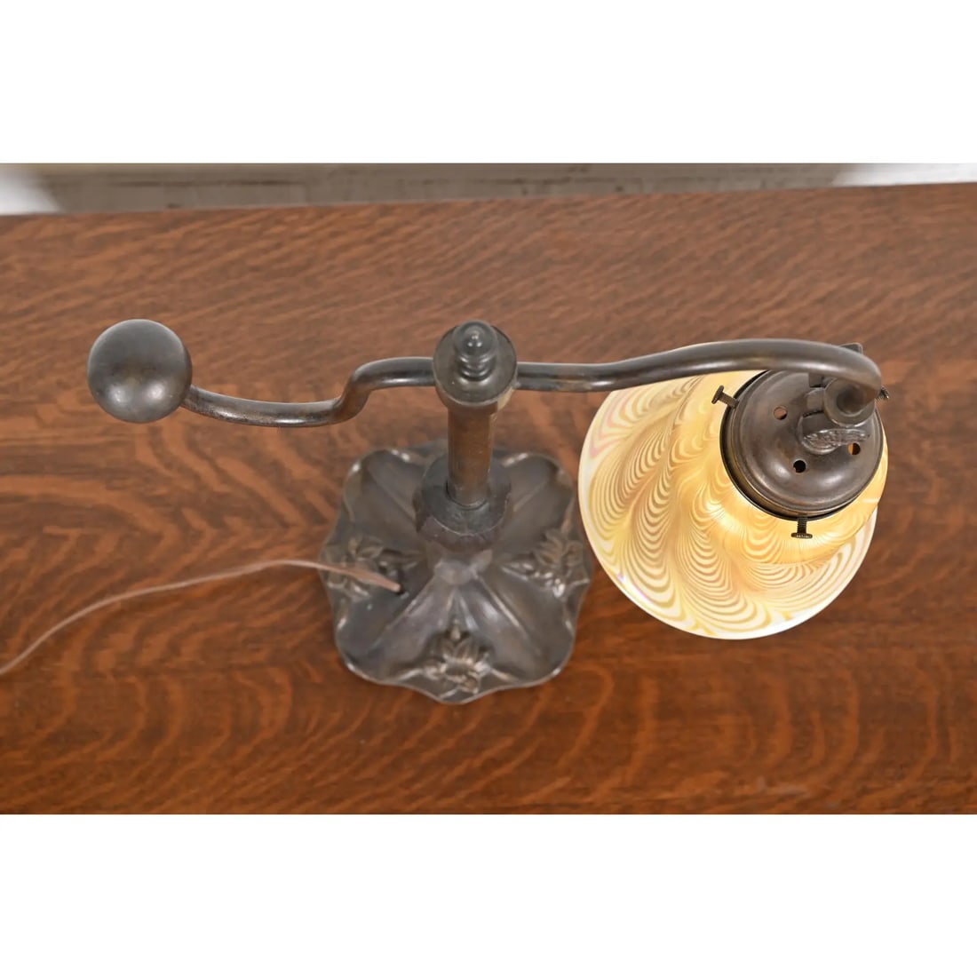Tiffany Studios Style Art Nouveau Bronze Counterbalance Desk Lamp - 5