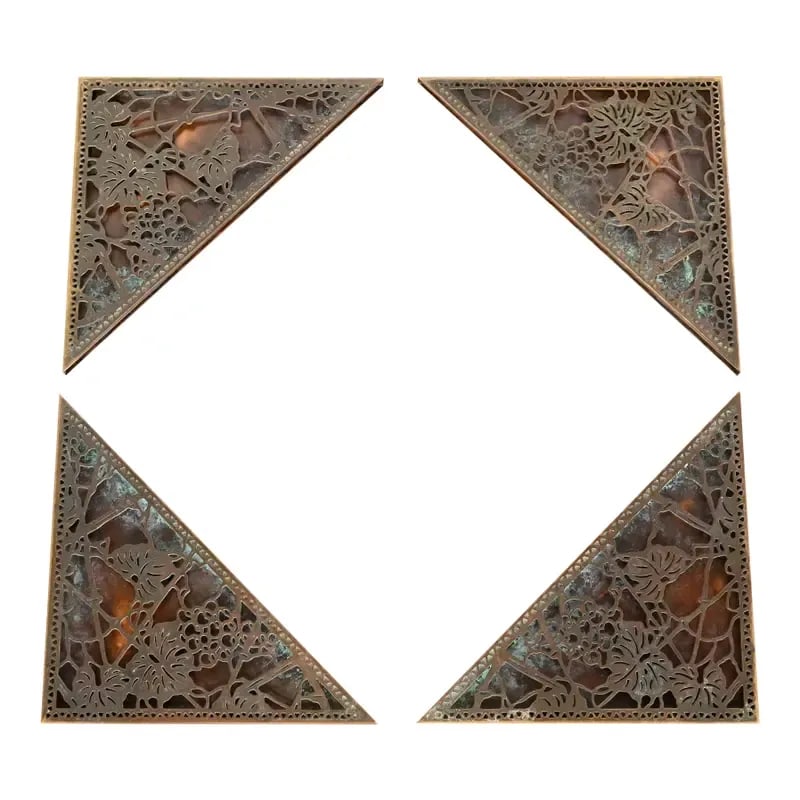 Tiffany Studios New York Grapevine Bronze Blotter Corners (1 of 13)