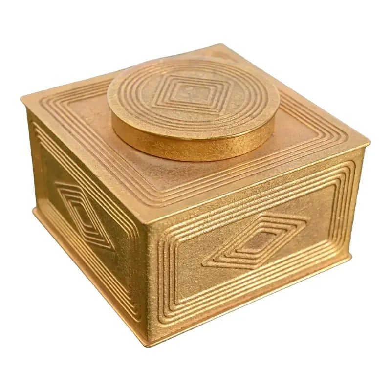 Tiffany Studios New York Graduate Pattern Bronze Doré Inkwell (1 of 11)