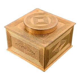 Tiffany Studios New York Graduate Pattern Bronze Doré Inkwell