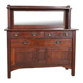 Stickley Brothers Mission Oak Arts & Crafts Sideboard or Bar Cabinet, Circa 1900