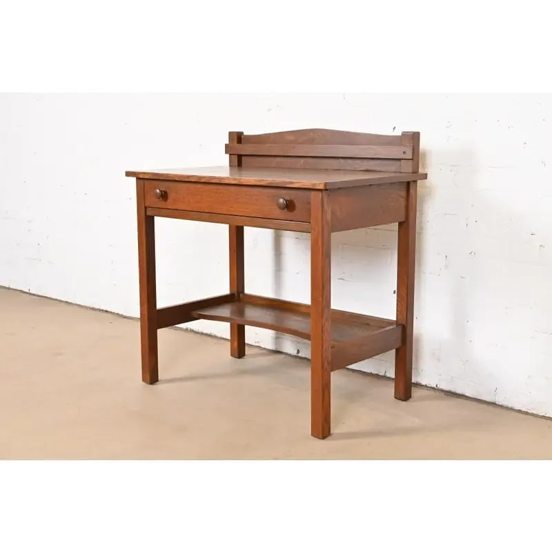 L. & J. G. Stickley Antique Mission Oak Arts & Crafts Buffet Server or Writing Desk, Circa 1900 - 12