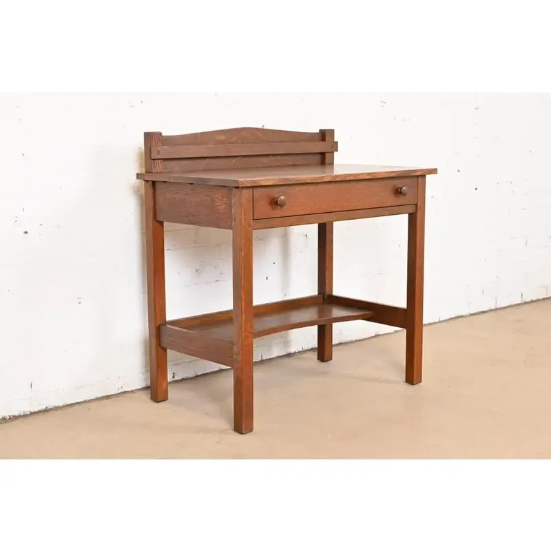 L. & J. G. Stickley Antique Mission Oak Arts & Crafts Buffet Server or Writing Desk, Circa 1900 - 4