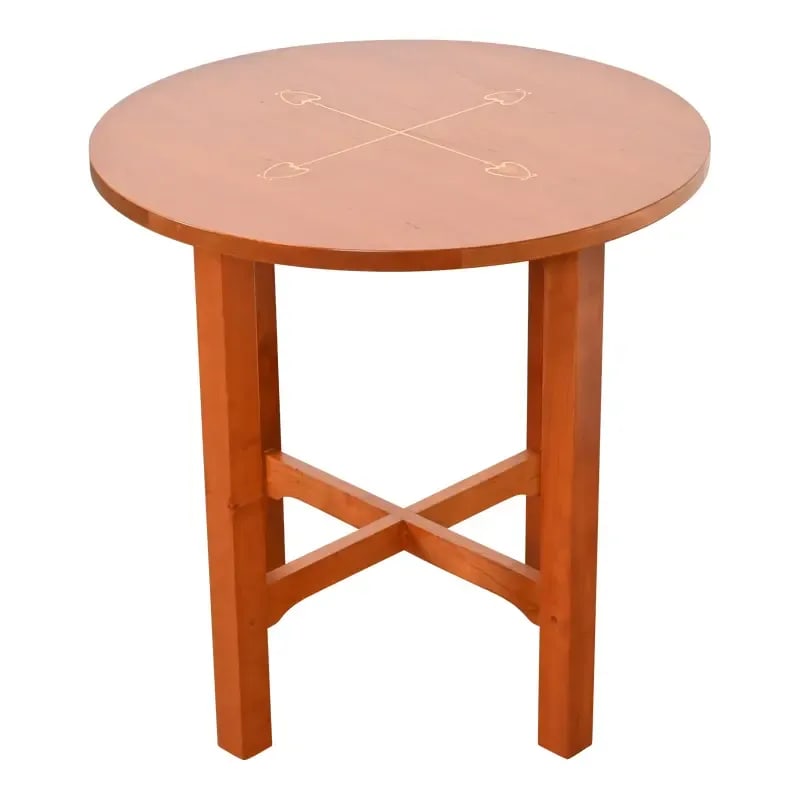 Stickley Harvey Ellis Collection Inlaid Cherry Wood Arts & Crafts Tabouret Side Table (1 of 11)
