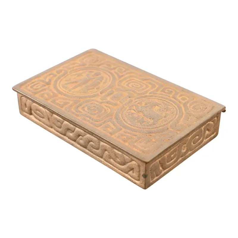 Tiffany Studios New York Zodiac Pattern Bronze Doré Box (1 of 12)