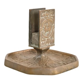 Tiffany Studios New York "Zodiac" Bronze Match Box Holder