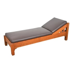 Stickley Brothers Antique Mission Oak Arts & Crafts Daybed, Newly Reupholstered