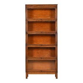 Antique Arts & Crafts Oak Five-Stack Barrister Bookcase by Lundstrom, Circa 1920s