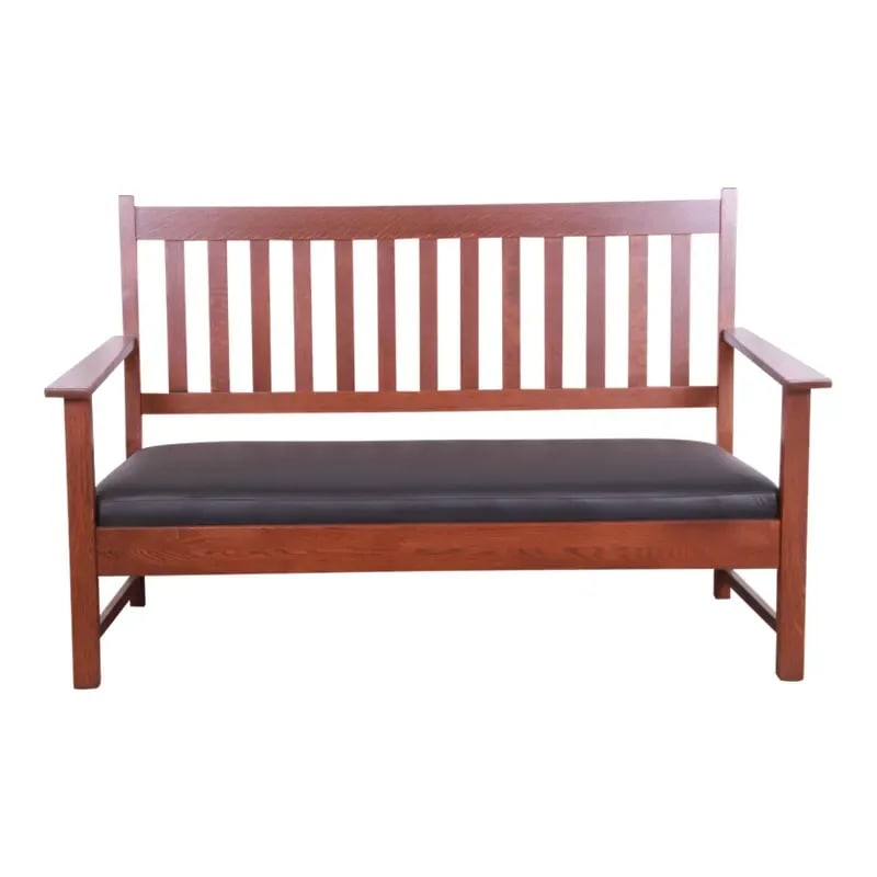 Limbert Mission Oak Arts & Crafts Open Arm Sofa or Settee, Fully Restored (1 of 13)