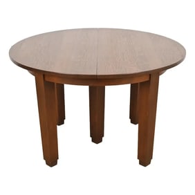 Stickley Antique Mission Oak Arts & Crafts Extension Dining Table, Circa 1910