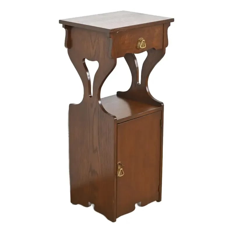 Stickley Brothers Style Antique Mission Oak Arts & Crafts Cellarette or Smoker Stand, Circa 1910 (1 of 12)