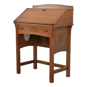 Limbert Antique Mission Oak Arts & Crafts Drop Front Secretary Desk, Circa 1900