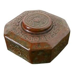 Tiffany Studios New York Zodiac Bronze Inkwell