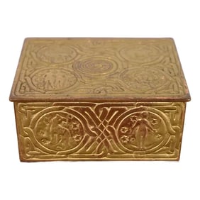 Tiffany Studios New York Zodiac Pattern Bronze Doré Box
