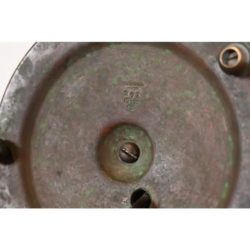 Tiffany Studios New York Bronze Harp Favrile Iridescent Art Glass Desk Lamp - 11